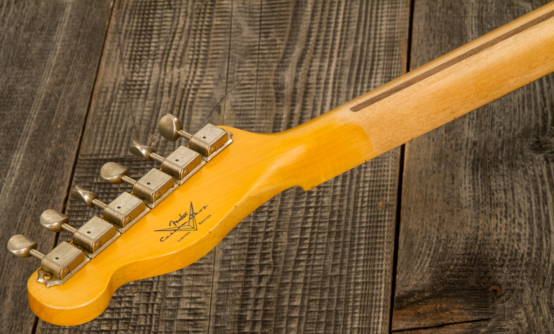 Fender Custom Shop Tele 1955 Ltd 2s Ht Mn #cz560649 - Relic Wide Fade 2-color Sunburst - Tel shape electric guitar - Variation 9