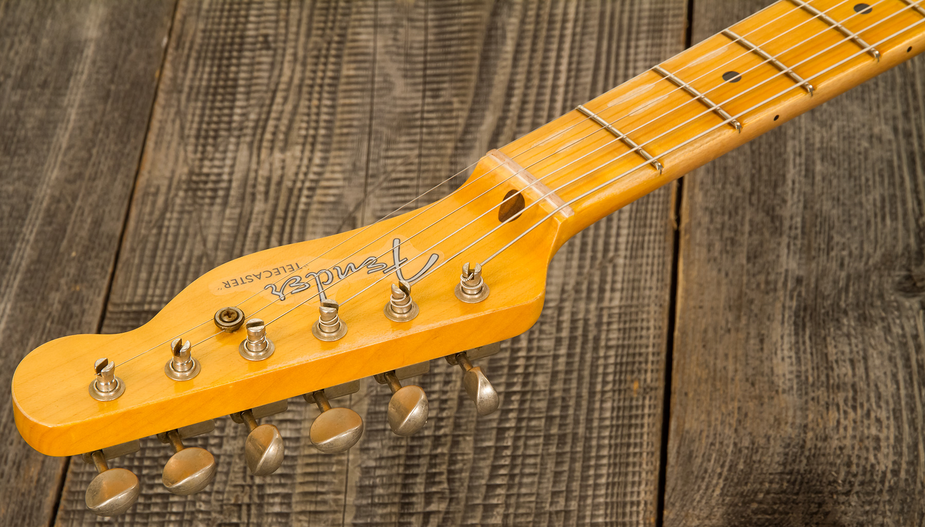 Fender Custom Shop Tele 1955 Ltd 2s Ht Mn #cz560649 - Relic Wide Fade 2-color Sunburst - Tel shape electric guitar - Variation 8