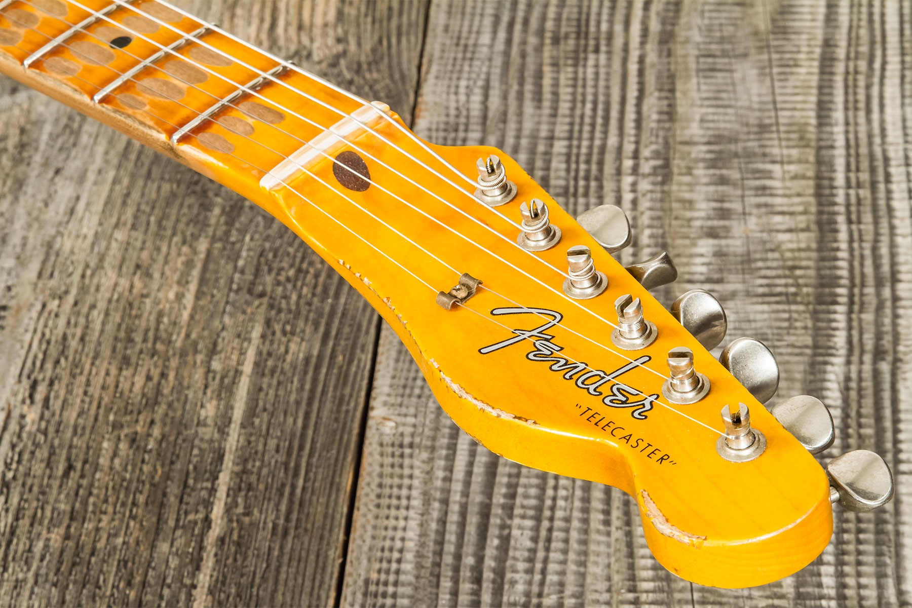Fender Custom Shop Tele 1957 Sh Ht Mn #r117579 - Heavy Relic Desert Sand Ov. Sunburst - Tel shape electric guitar - Variation 10
