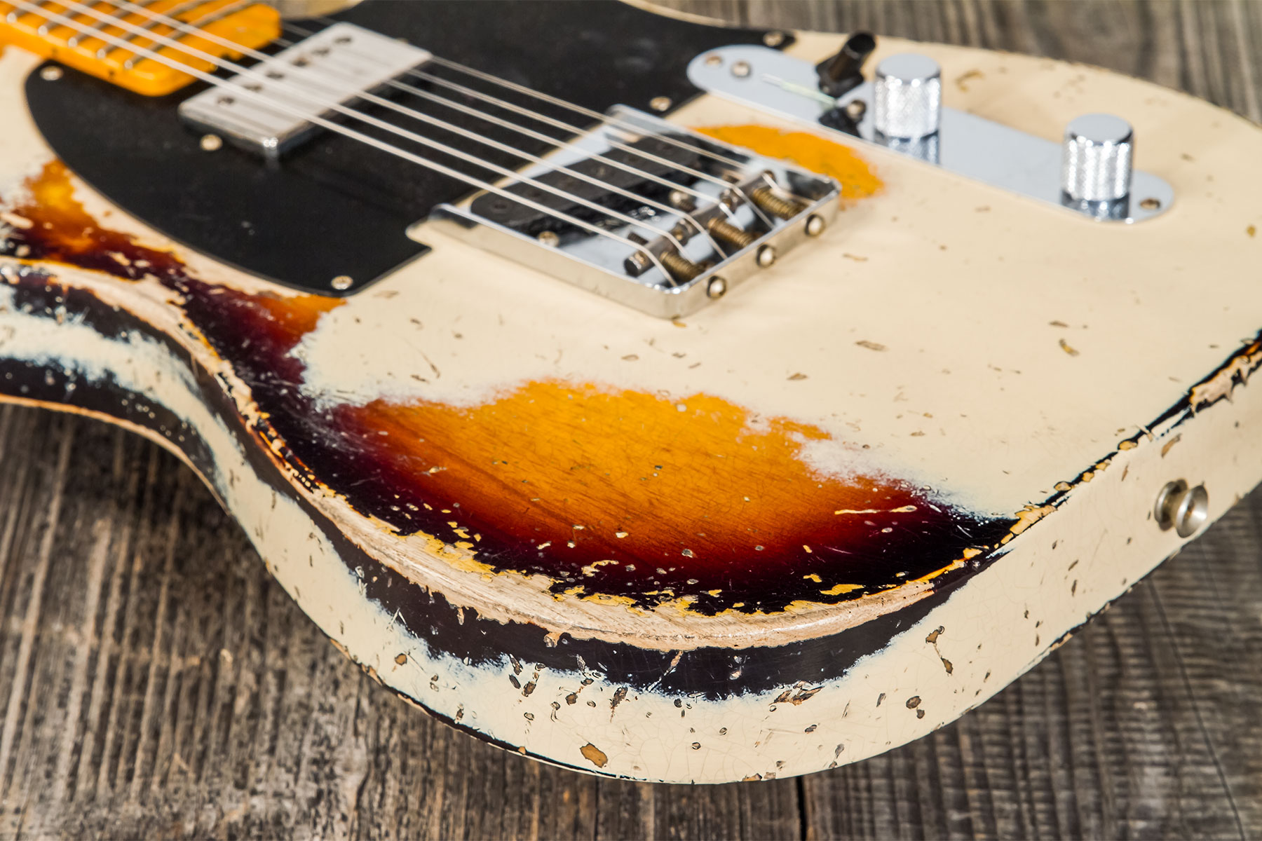 Fender Custom Shop Tele 1957 Sh Ht Mn #r117579 - Heavy Relic Desert Sand Ov. Sunburst - Tel shape electric guitar - Variation 4