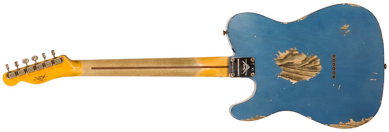 Fender Custom Shop Tele 1958 2s Ht Mn #cz550155 - Heavy Relic Lake Placid Blue - Tel shape electric guitar - Variation 1