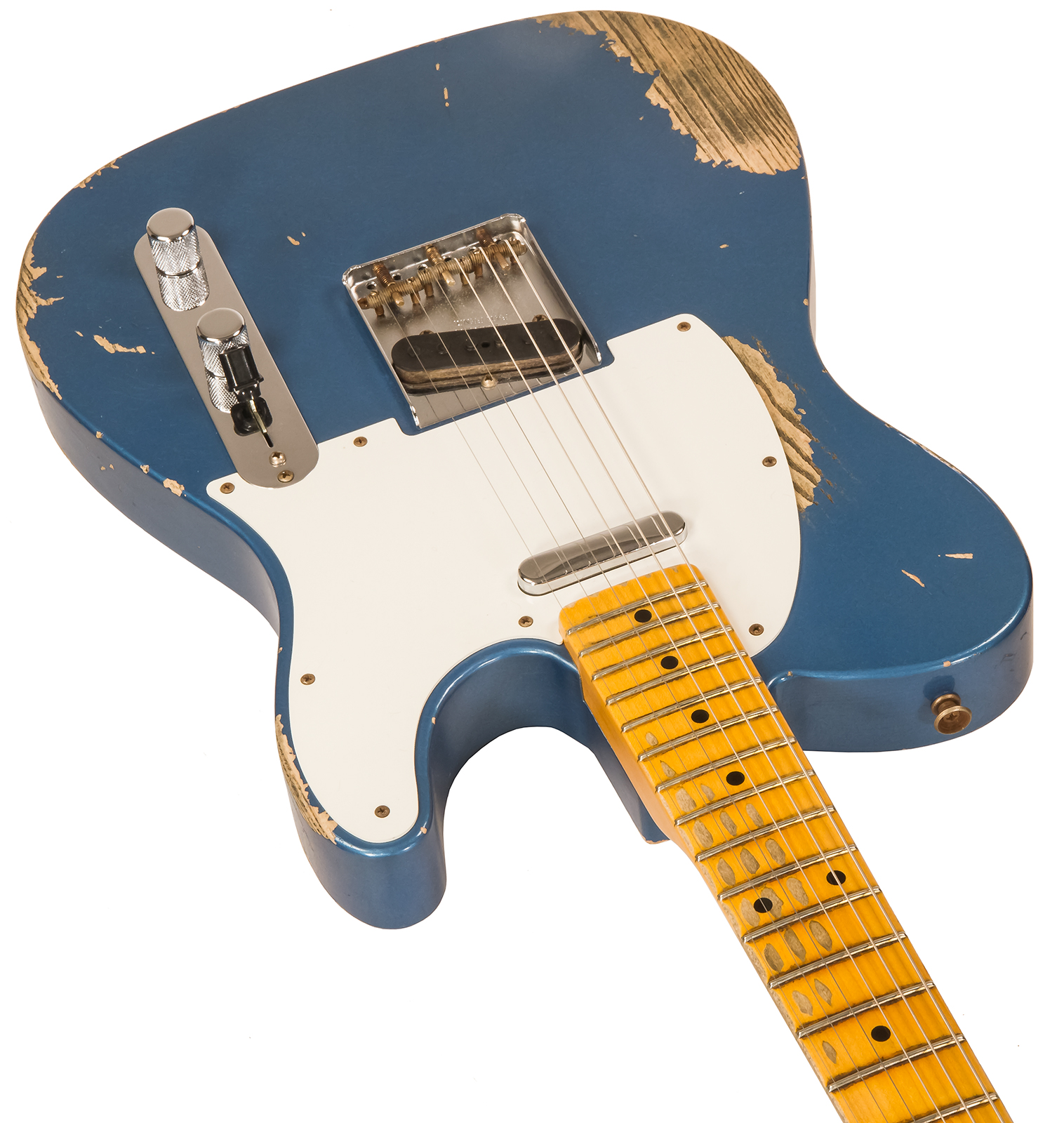 Fender Custom Shop Tele 1958 2s Ht Mn #cz550155 - Heavy Relic Lake Placid Blue - Tel shape electric guitar - Variation 2