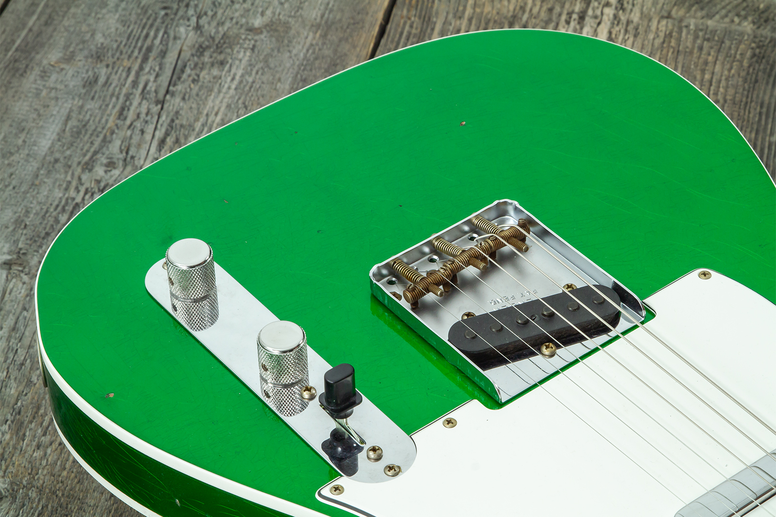 Fender Custom Shop Tele 1959 Vintage Custom 2s Ht Rw #r147917 - Journeyman Relic Candy Green - Tel shape electric guitar - Variation 3