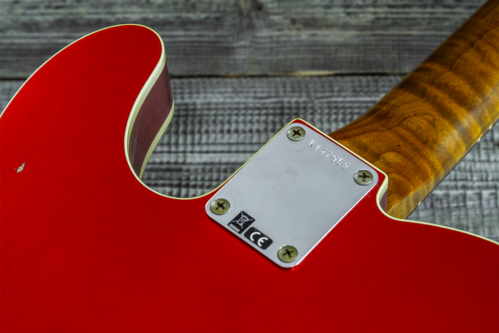 Fender Custom Shop Tele 1959 Vintage Custom 2s Ht Rw #r147953 - Journeyman Relic Candy Apple Red - Tel shape electric guitar - Variation 11