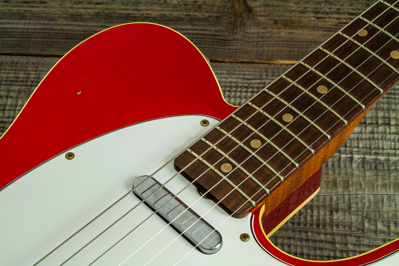 Fender Custom Shop Tele 1959 Vintage Custom 2s Ht Rw #r147953 - Journeyman Relic Candy Apple Red - Tel shape electric guitar - Variation 6