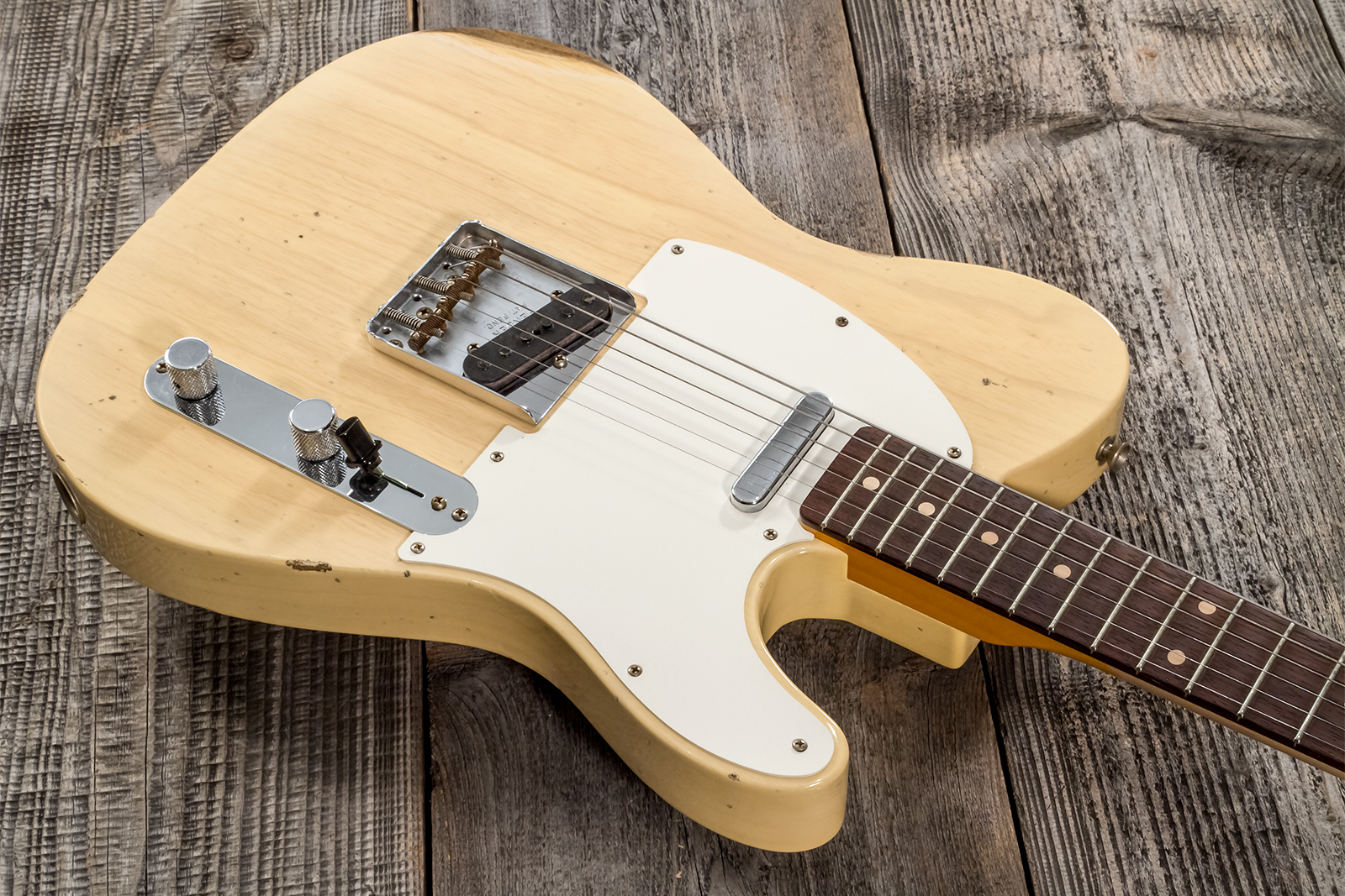 Fender Custom Shop Tele 1960 2s Ht Rw #cz569492 - Relic Natural Blonde - Tel shape electric guitar - Variation 2