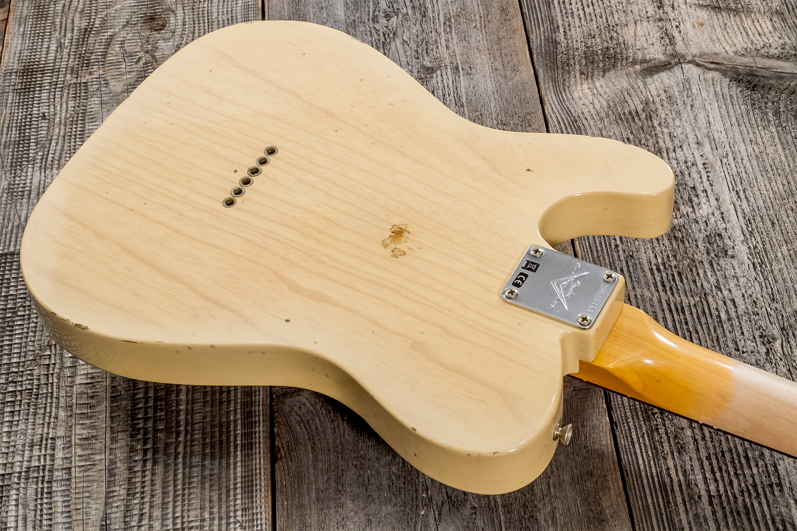 Fender Custom Shop Tele 1960 2s Ht Rw #cz569492 - Relic Natural Blonde - Tel shape electric guitar - Variation 6