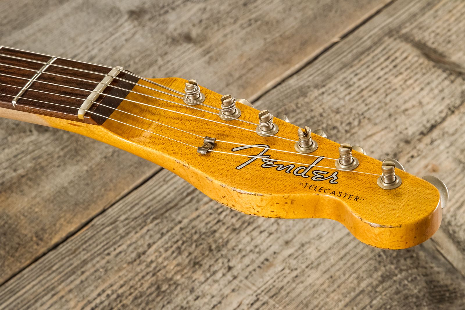 Fender Custom Shop Tele 1960 2s Ht Rw - Heavy Relic Chocolate 3-color Sunburst - Tel shape electric guitar - Variation 12
