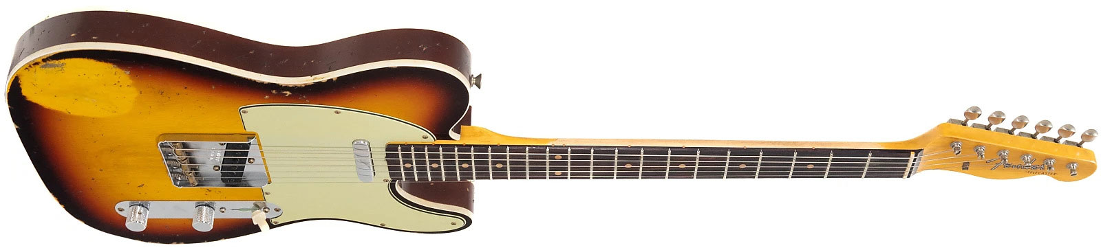 Fender Custom Shop Tele 1960 2s Ht Rw - Heavy Relic Chocolate 3-color Sunburst - Tel shape electric guitar - Variation 1