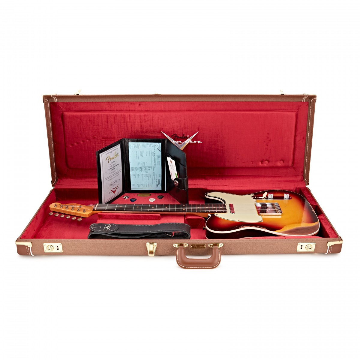 Fender Custom Shop Tele 1960 2s Ht Rw - Heavy Relic Chocolate 3-color Sunburst - Tel shape electric guitar - Variation 4