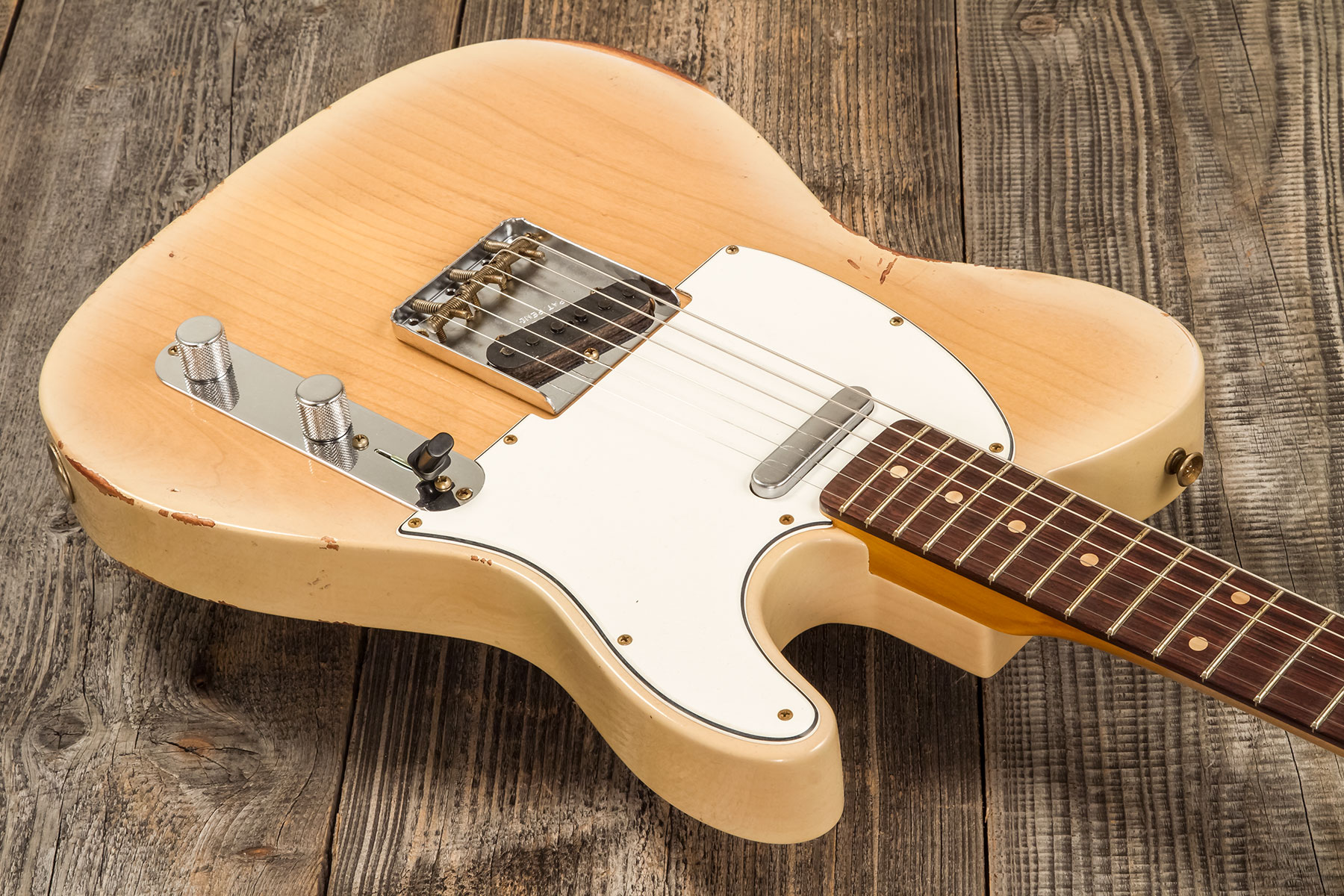 Fender Custom Shop Tele 1960 2s Ht Rw #r135928 - Relic Natural Blonde - Tel shape electric guitar - Variation 2