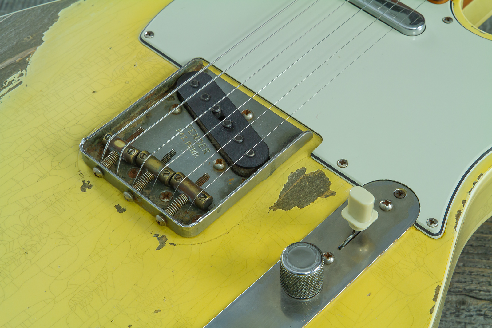 Fender Custom Shop Tele 1960 Custom Mb D.wilson 2s Ht Rw #cz547696 - Heavy Relic Aged Vintage White - Tel shape electric guitar - Variation 4