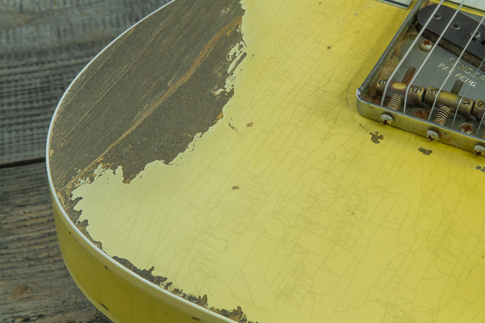 Fender Custom Shop Tele 1960 Custom Mb D.wilson 2s Ht Rw #cz547696 - Heavy Relic Aged Vintage White - Tel shape electric guitar - Variation 5