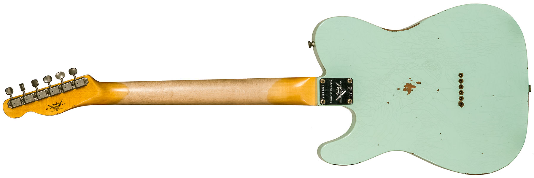 Fender Custom Shop Tele 1961 2s Ht Rw #cz565334 - Relic Faded Surf Green - Tel shape electric guitar - Variation 1