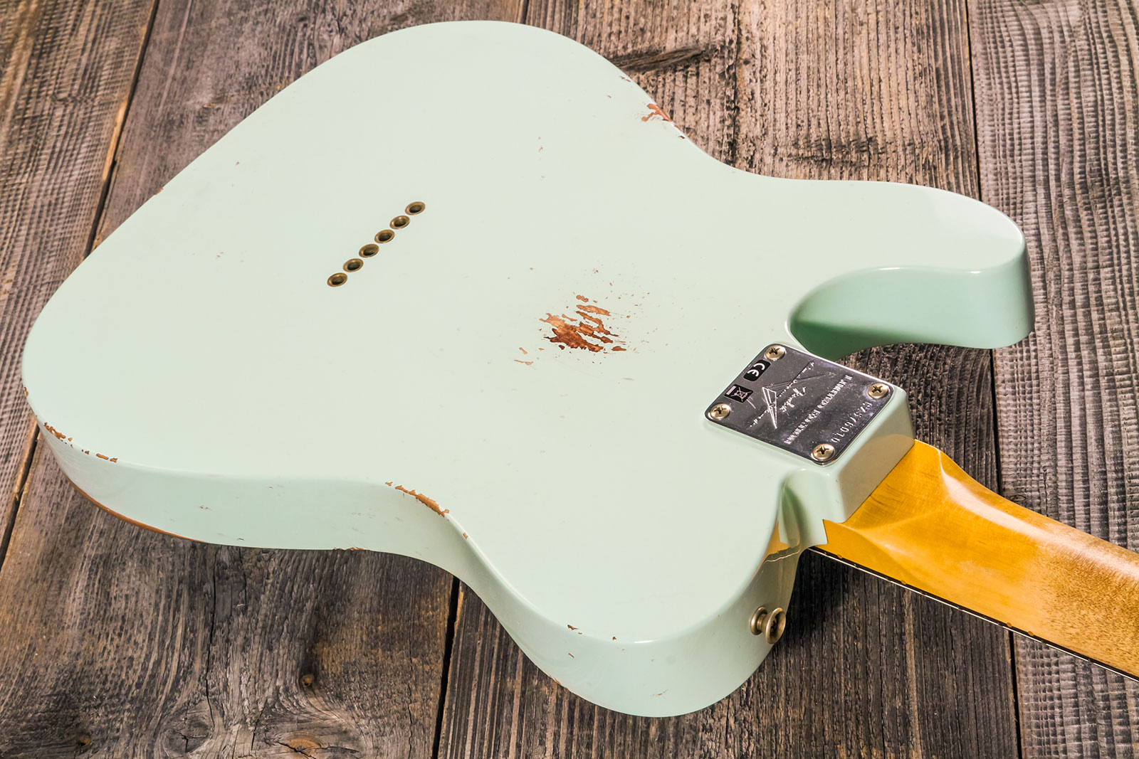 Fender Custom Shop Tele 1961 2s Ht Rw #cz576010 - Relic Aged Surf Green - Tel shape electric guitar - Variation 5