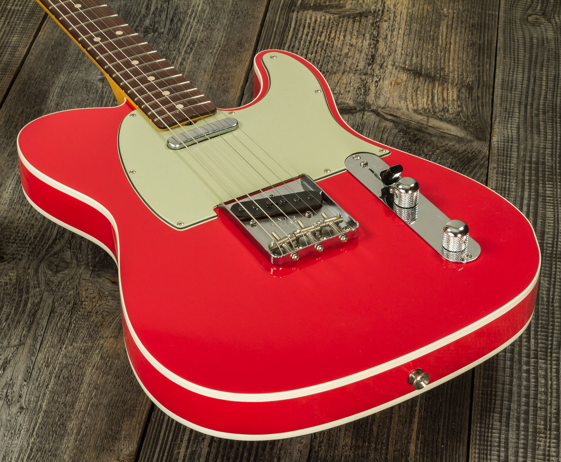 Fender Custom Shop Tele 1963 2s Ht Rw #r127693 - Closet Classic Fiesta Red - Tel shape electric guitar - Variation 3