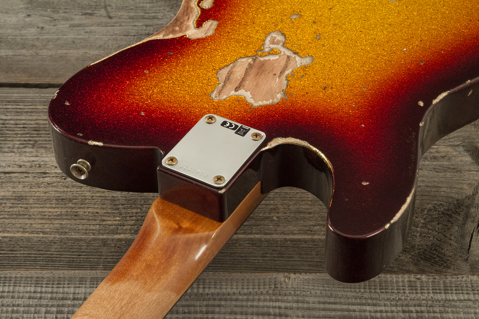 Fender Custom Shop Tele 1963 2s Ht Rw #r141275 - Heavy Relic Sparkle 3-color Sunburst - Tel shape electric guitar - Variation 10