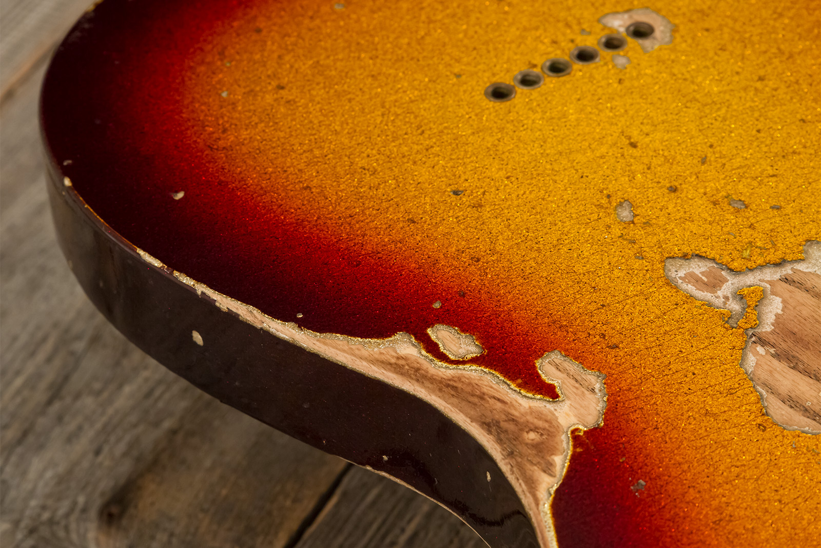 Fender Custom Shop Tele 1963 2s Ht Rw #r141275 - Heavy Relic Sparkle 3-color Sunburst - Tel shape electric guitar - Variation 11