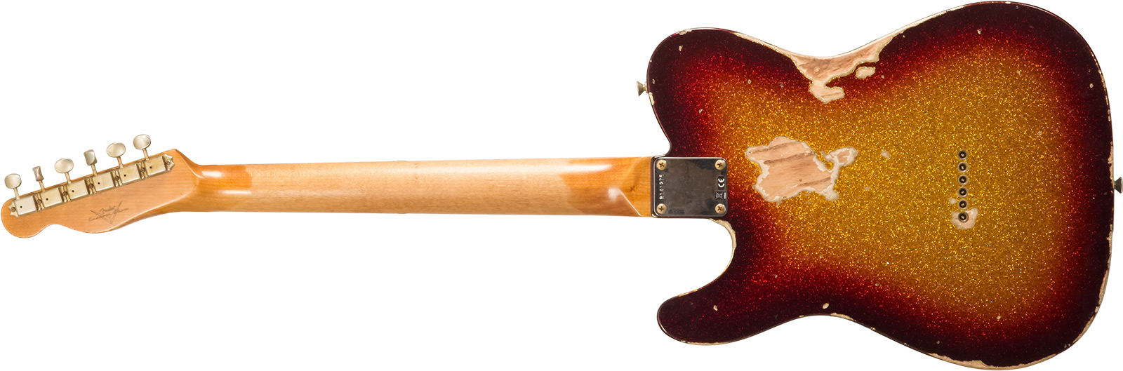 Fender Custom Shop Tele 1963 2s Ht Rw #r141275 - Heavy Relic Sparkle 3-color Sunburst - Tel shape electric guitar - Variation 3