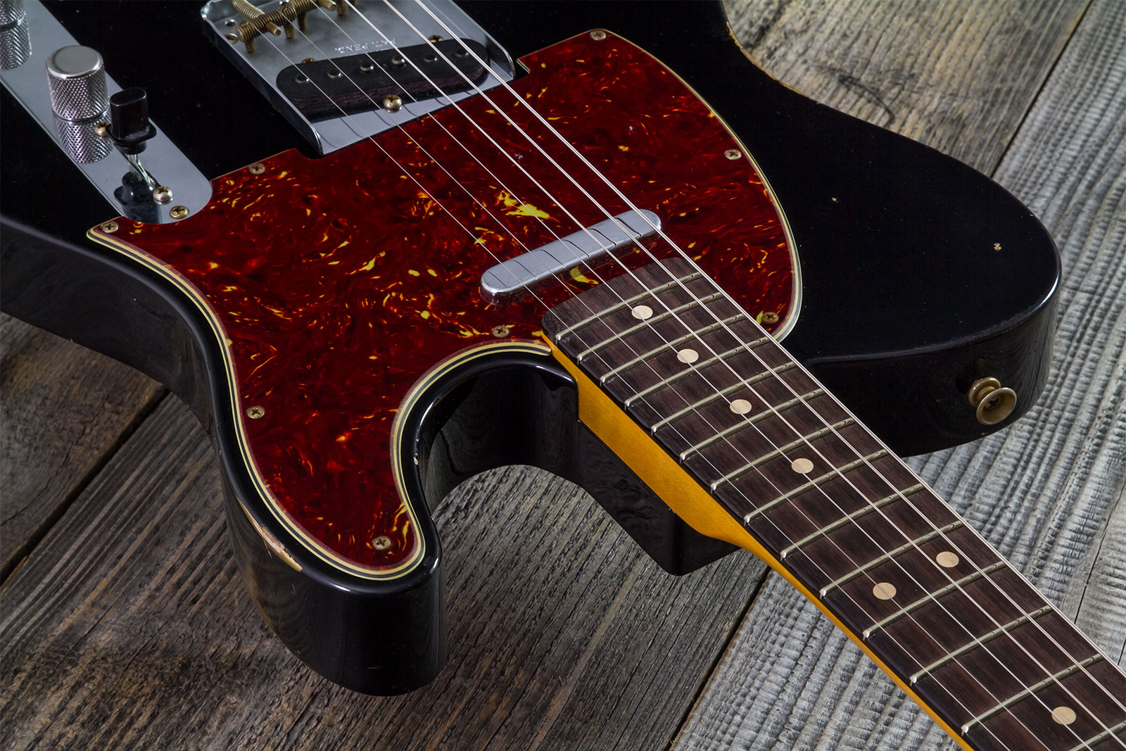 Fender Custom Shop Tele 1963 2s Ht Rw #r143447 - Black Over Hle Gold - Tel shape electric guitar - Variation 4