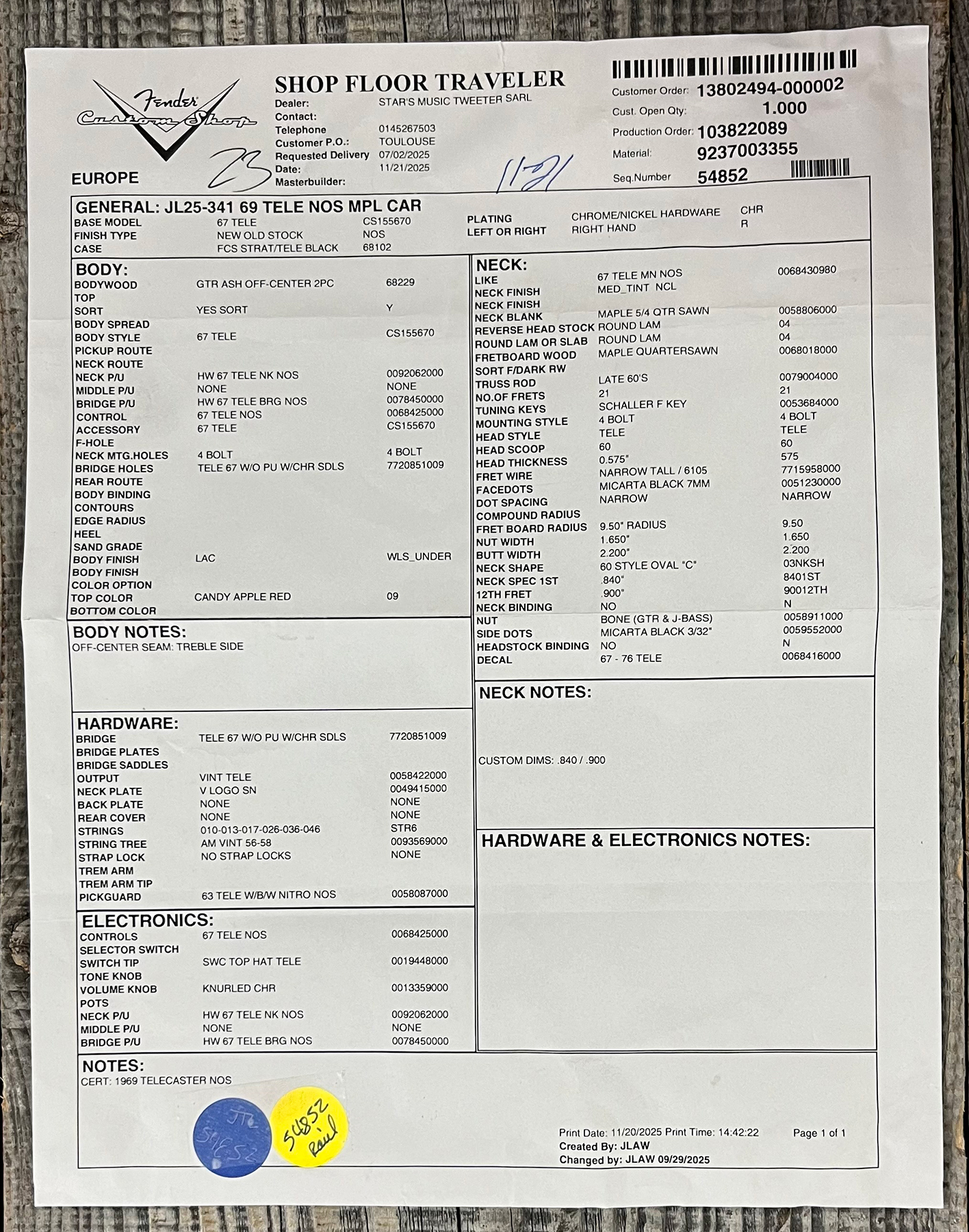 Fender Custom Shop Tele 1969 2s Ht Mn - Nos Candy Apple Red - Tel shape electric guitar - Variation 13