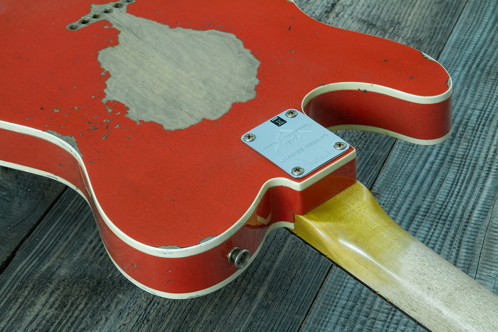 Fender Custom Shop Tele Custom 1960 2s Ht Rw #cz579562 - Heavy Relic Tahitian Coral O. 3-color Sunburst - Tel shape electric guitar - Variation 11