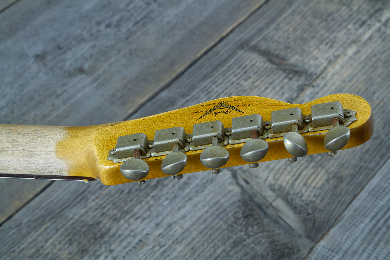 Fender Custom Shop Tele Custom 1960 2s Ht Rw #cz579562 - Heavy Relic Tahitian Coral O. 3-color Sunburst - Tel shape electric guitar - Variation 13