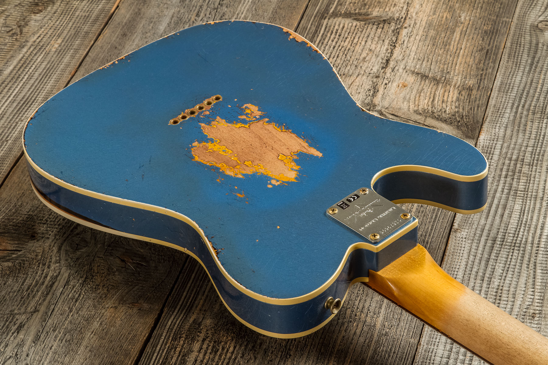 Fender Custom Shop Tele Custom 1960 2s Ht Rw #cz579606 - Heavy Relic Lake Placid Blue O. 3-color Sunburst - Tel shape electric guitar - Variation 5