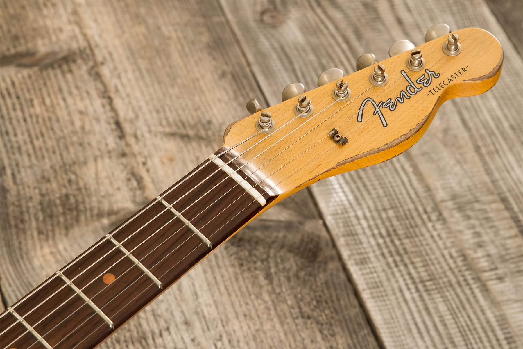 Fender Custom Shop Tele Custom 1960 2s Ht Rw - Heavy Relic Tahitian Coral O. 3-color Sunburst - Tel shape electric guitar - Variation 11