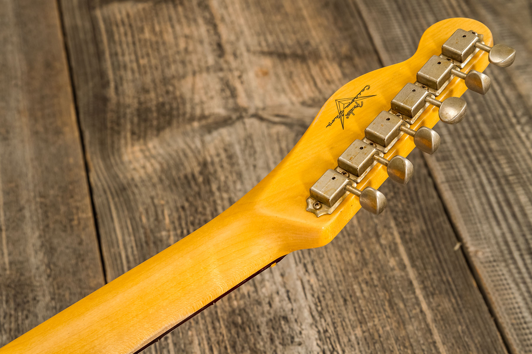 Fender Custom Shop Tele Custom 1960 2s Ht Rw #r136254 - Relic Chocolate 3-color Sunburst - Tel shape electric guitar - Variation 9