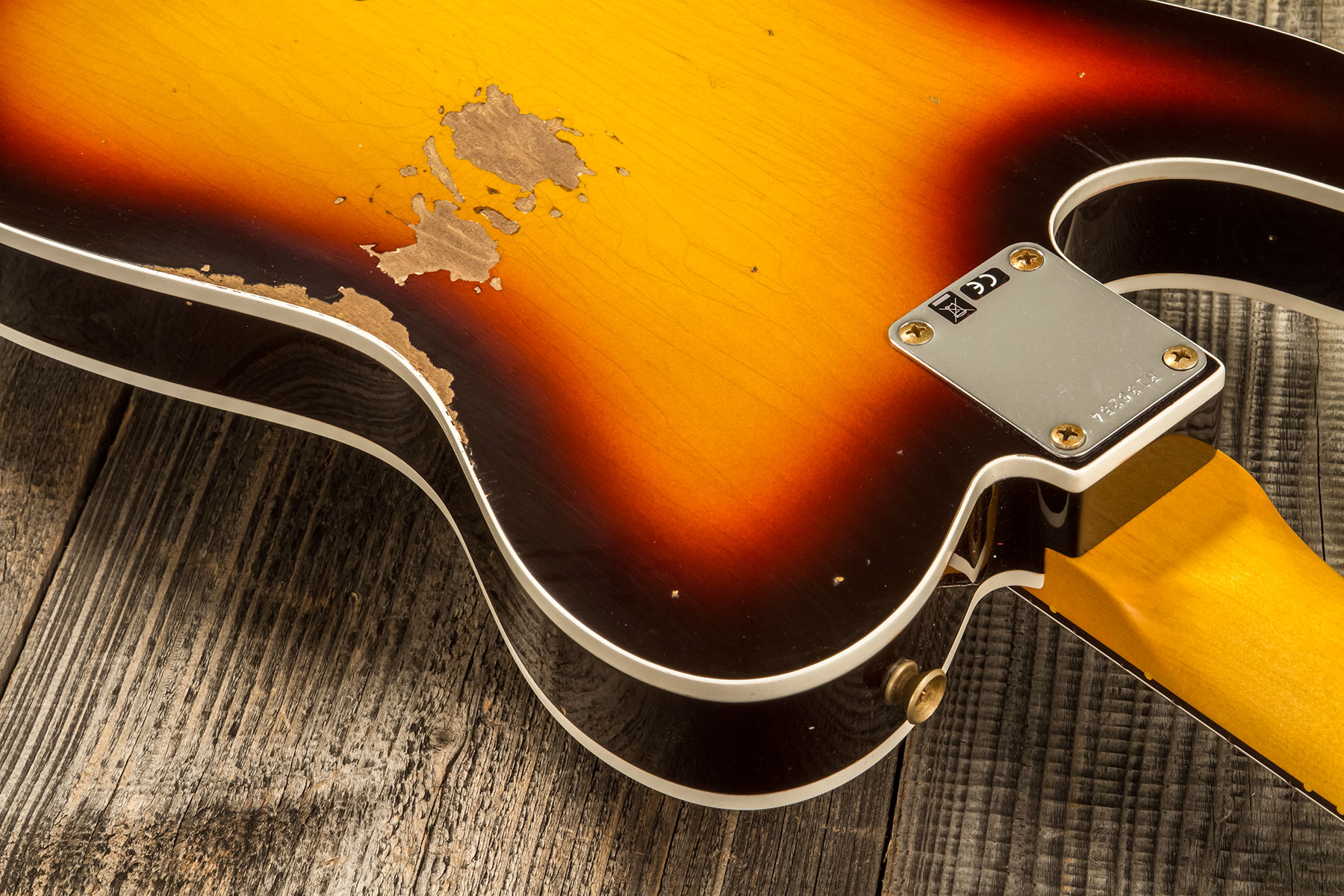Fender Custom Shop Tele Custom 1960 2s Ht Rw #r136254 - Relic Chocolate 3-color Sunburst - Tel shape electric guitar - Variation 6