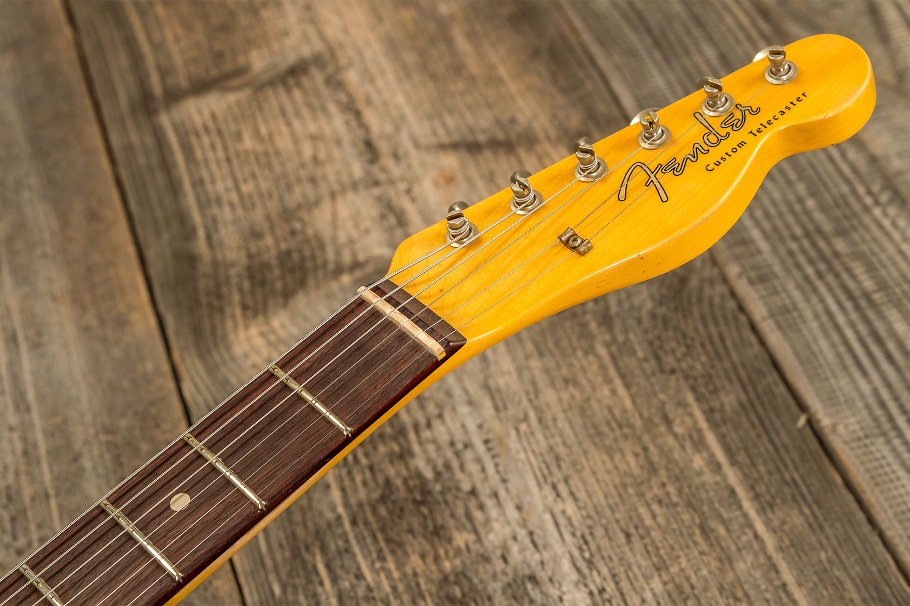 Fender Custom Shop Tele Custom 1960 2s Ht Rw #r136254 - Relic Chocolate 3-color Sunburst - Tel shape electric guitar - Variation 8