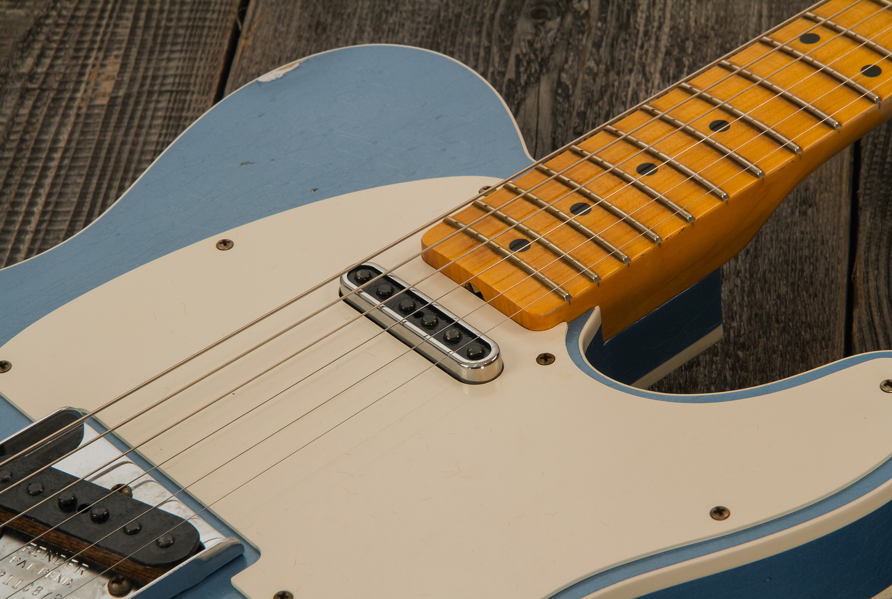 Fender Custom Shop Tele Custom Tomatillo 2s Ht Mn #r110879 - Relic Lake Placid Blue - Tel shape electric guitar - Variation 6