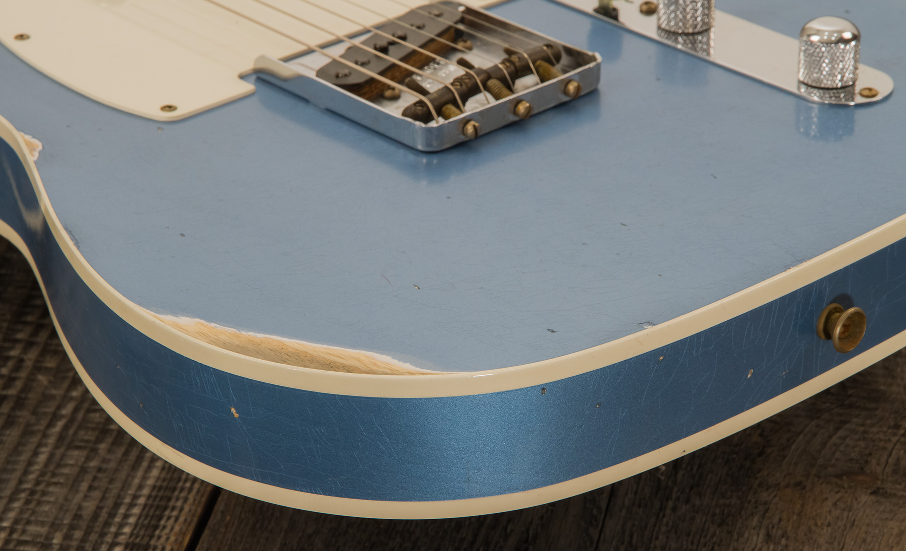 Fender Custom Shop Tele Custom Tomatillo 2s Ht Mn #r110879 - Relic Lake Placid Blue - Tel shape electric guitar - Variation 7