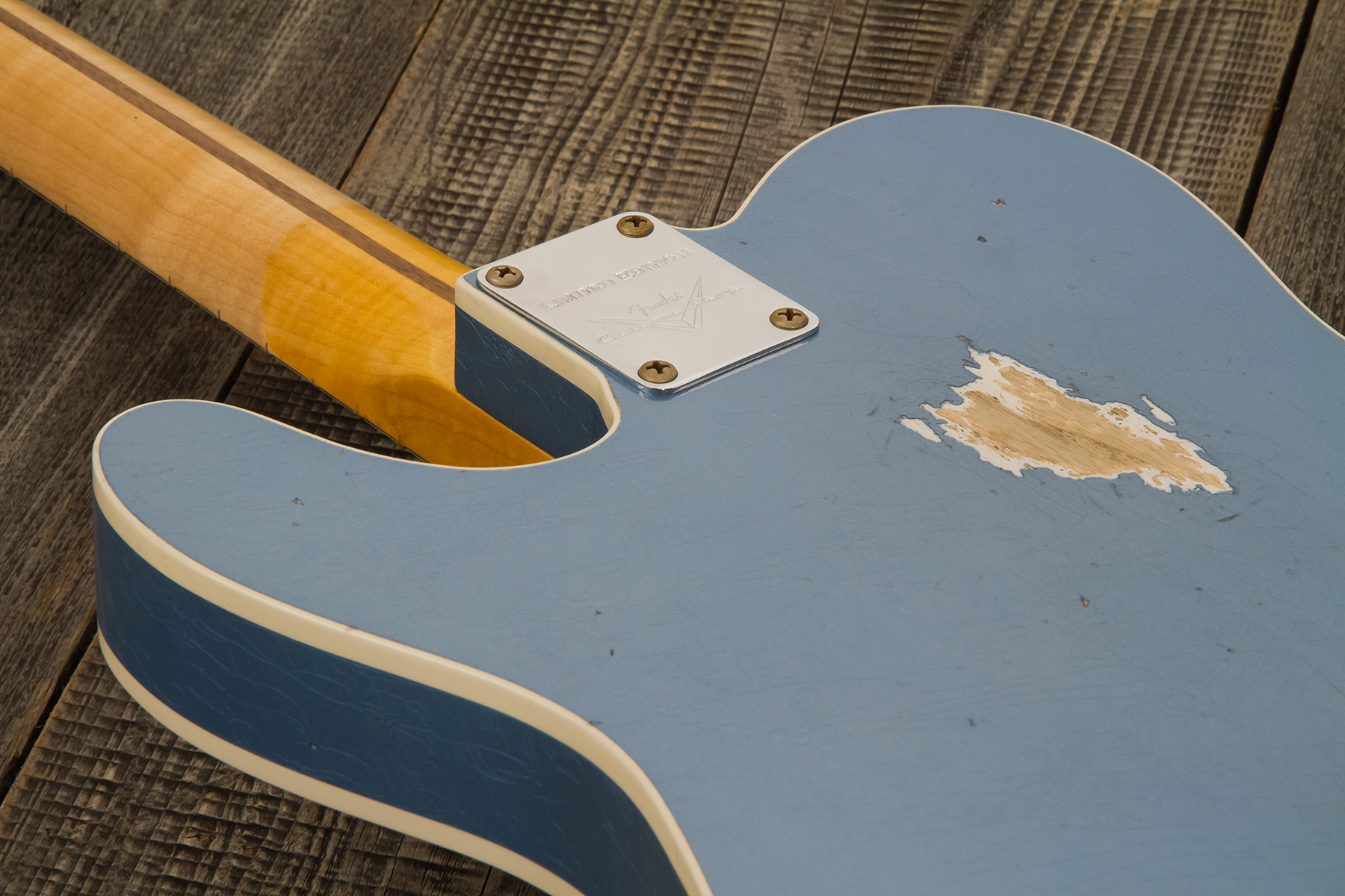 Fender Custom Shop Tele Custom Tomatillo 2s Ht Mn #r110879 - Relic Lake Placid Blue - Tel shape electric guitar - Variation 8