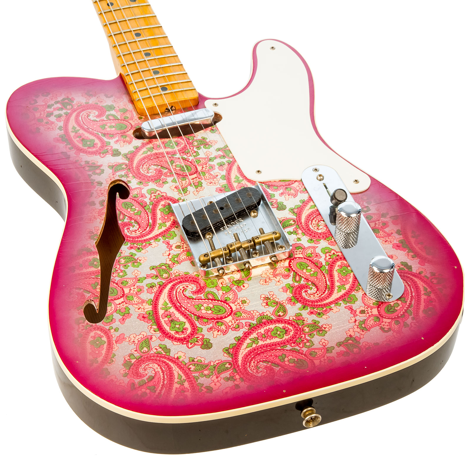 Fender Custom Shop Double Esquire/tele Custom 2s Ht Mn #r97434 - Journeyman Relic Aged Pink Paisley - Semi-hollow electric guitar - Variation 2