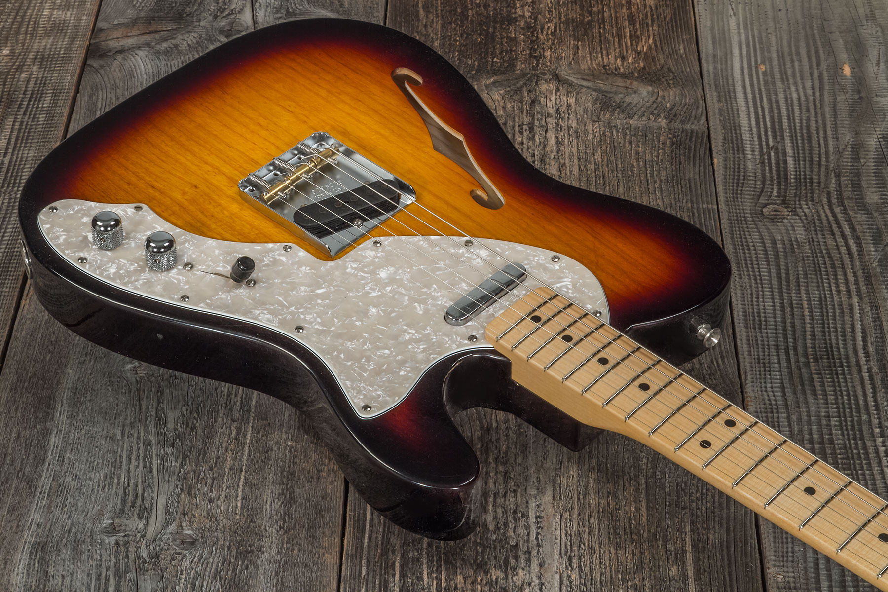 Fender Custom Shop Tele Thinline '50s 2s Ht Mn #r128616 - Closet Classic 2-color Sunburst - Tel shape electric guitar - Variation 2