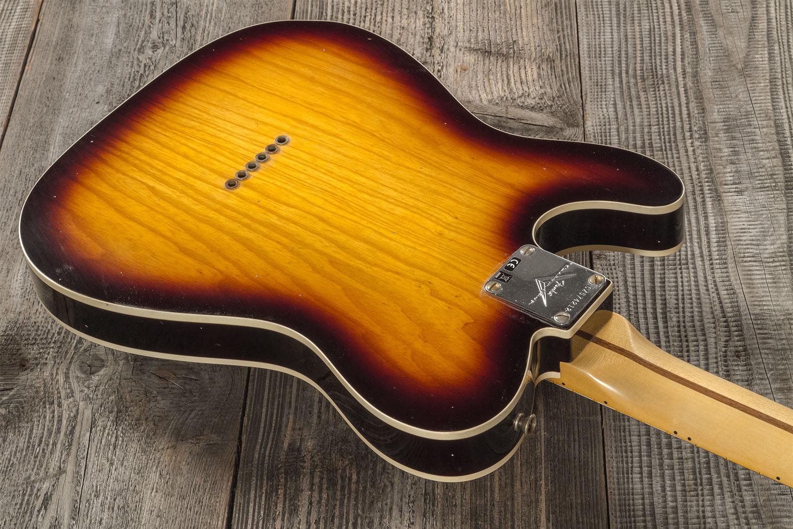 Fender Custom Shop Tele Thinline 50s Mn #cz574212 - Journeyman Relic Aged 2-color Sunburst - Tel shape electric guitar - Variation 6