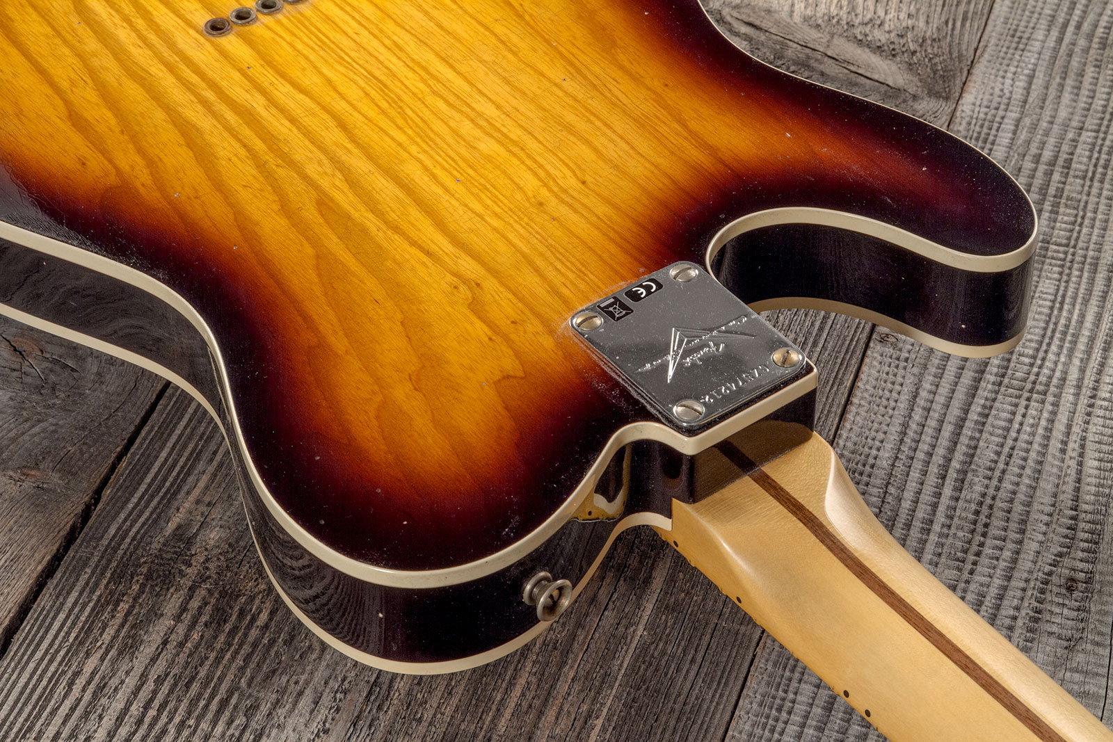 Fender Custom Shop Tele Thinline 50s Mn #cz574212 - Journeyman Relic Aged 2-color Sunburst - Tel shape electric guitar - Variation 7