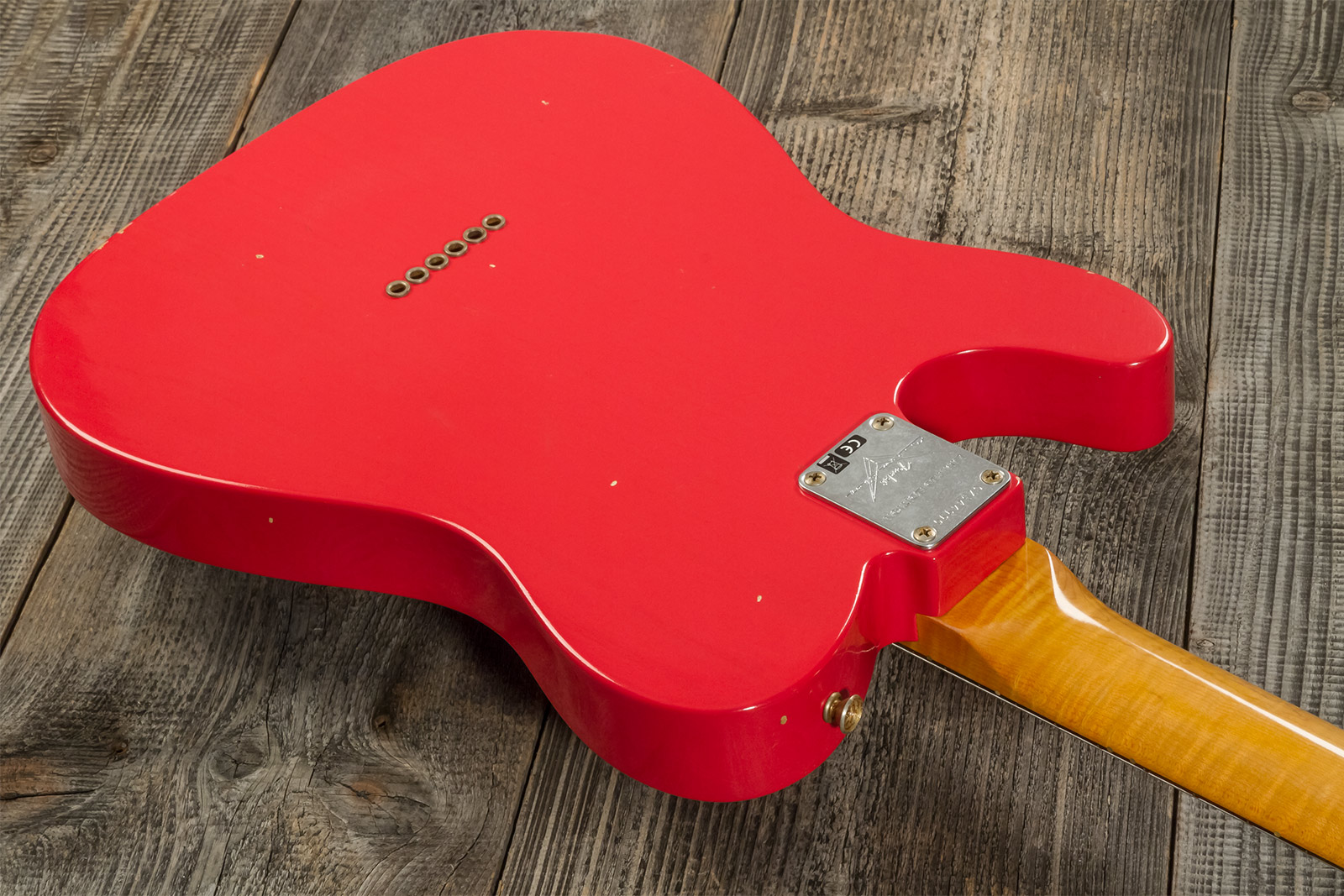 Fender Custom Shop Tele Thinline '60s Ltd 2s Ht Rw #cz544990 - Journeyman Relic Fiesta Red - Semi-hollow electric guitar - Variation 10