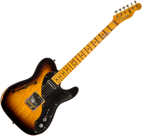 Guitare électrique solid body Fender Custom Shop Blackguard Telecaster Thinline #R123115 - Relic 2-Color Sunburst