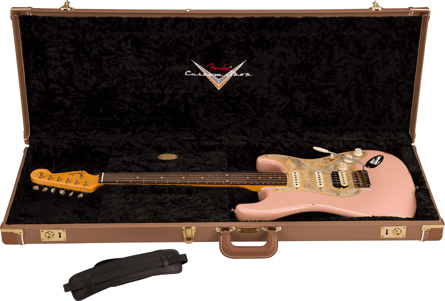 Fender Custom Shop Tyler Bryant Strat Pinky Ltd Hss Trem Rw - Relic Aged Shell Pink - Str shape electric guitar - Variation 5