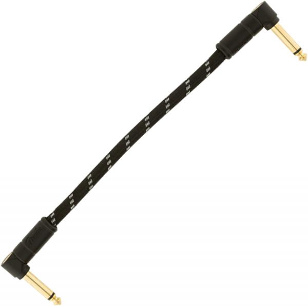 Fender Deluxe Instrument Patch Cable, Angle/Angle, 6inch Black Tweed