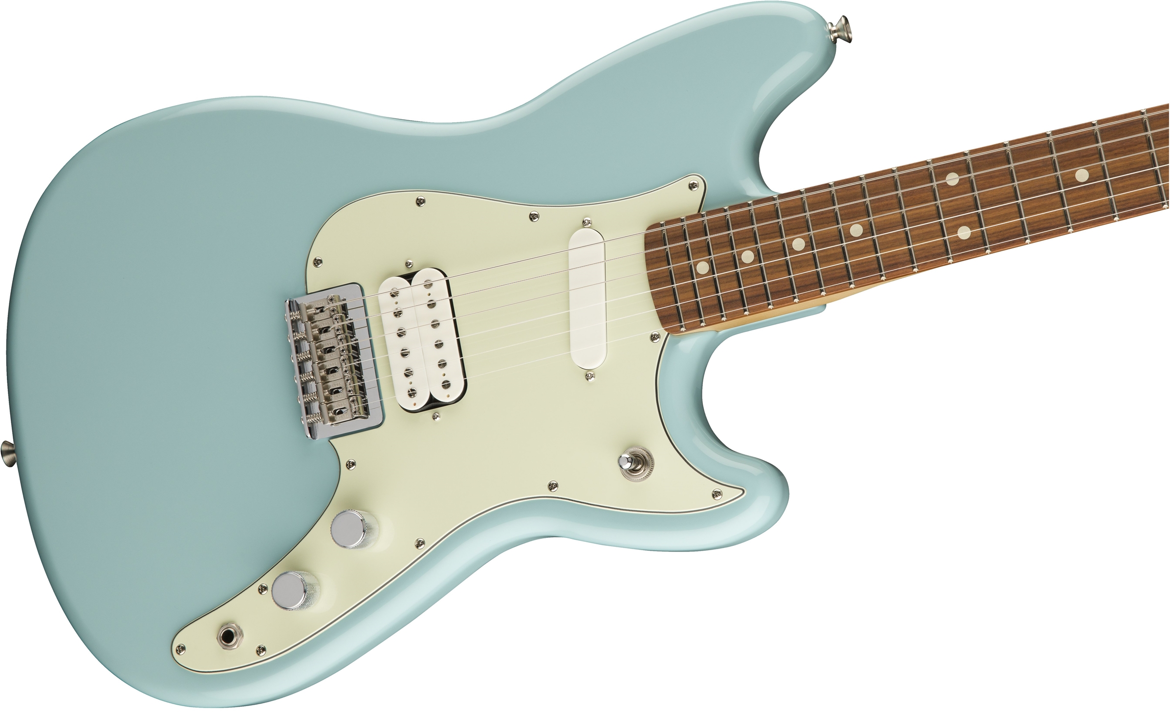 Fender Duo-sonic Hs Offset Mex Pf Diapason Court - Daphne Blue - Retro rock electric guitar - Variation 2