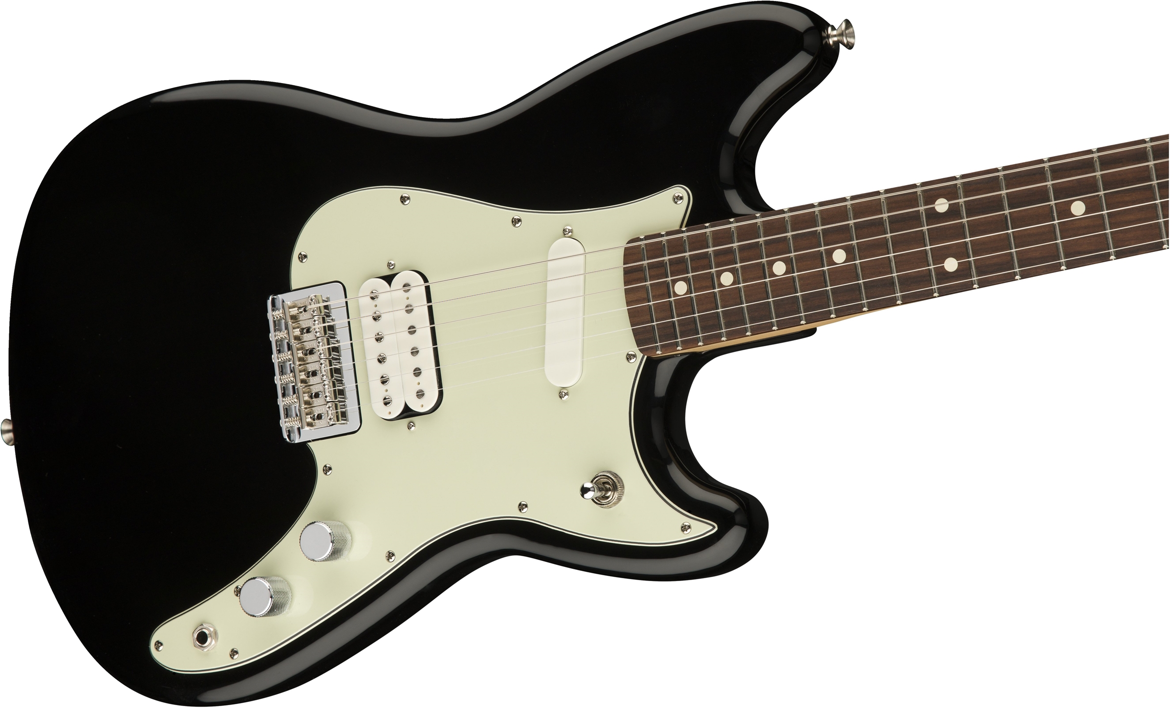 Fender Duo-sonic Hs Offset Mex Pf Diapason Court - Black - Retro rock electric guitar - Variation 2