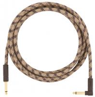 Festival Pure Hemp Instrument Cable, Straight/Angle, 10ft - Brown Stripe