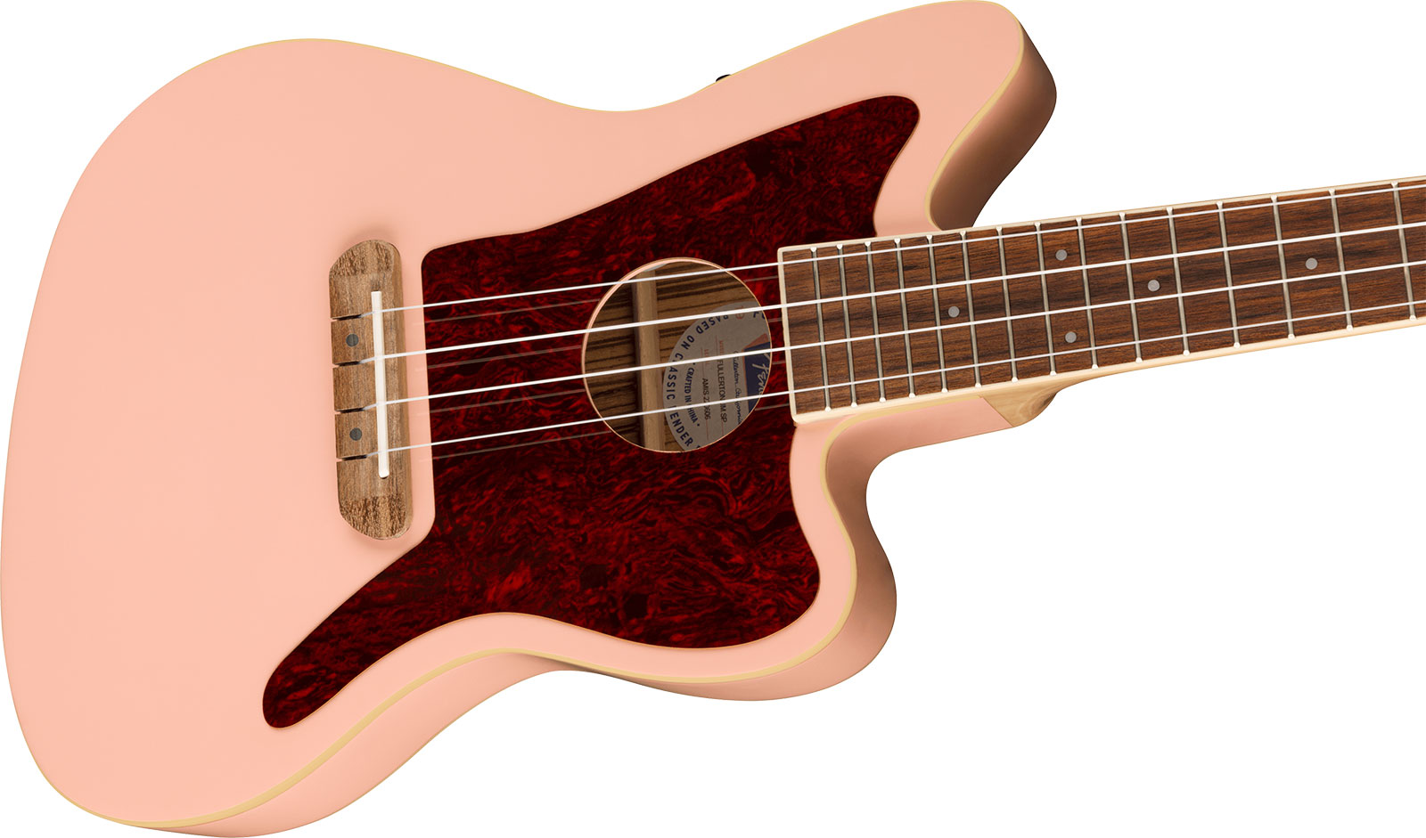 Fender Fullerton Jazzmaster Uke Concert Epicea Acajou Noy - Shell Pink - Ukulele - Variation 2