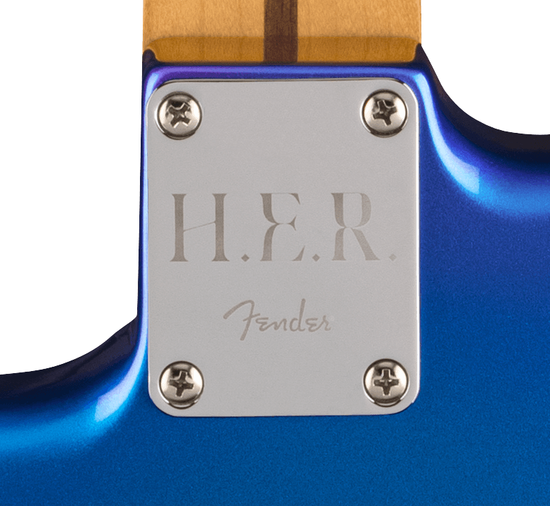 Fender H.e.r. Strat Ltd Signature Mex 3s Trem Mn - Blue Marlin - Str shape electric guitar - Variation 4