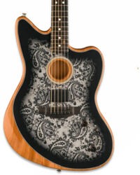 Acoustic guitar & electro Fender American Acoustasonic Jazzmaster FSR Ltd - Black paisley