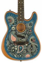 Acoustic guitar & electro Fender American Acoustasonic Telecaster FSR Ltd (USA) - Blue paisley